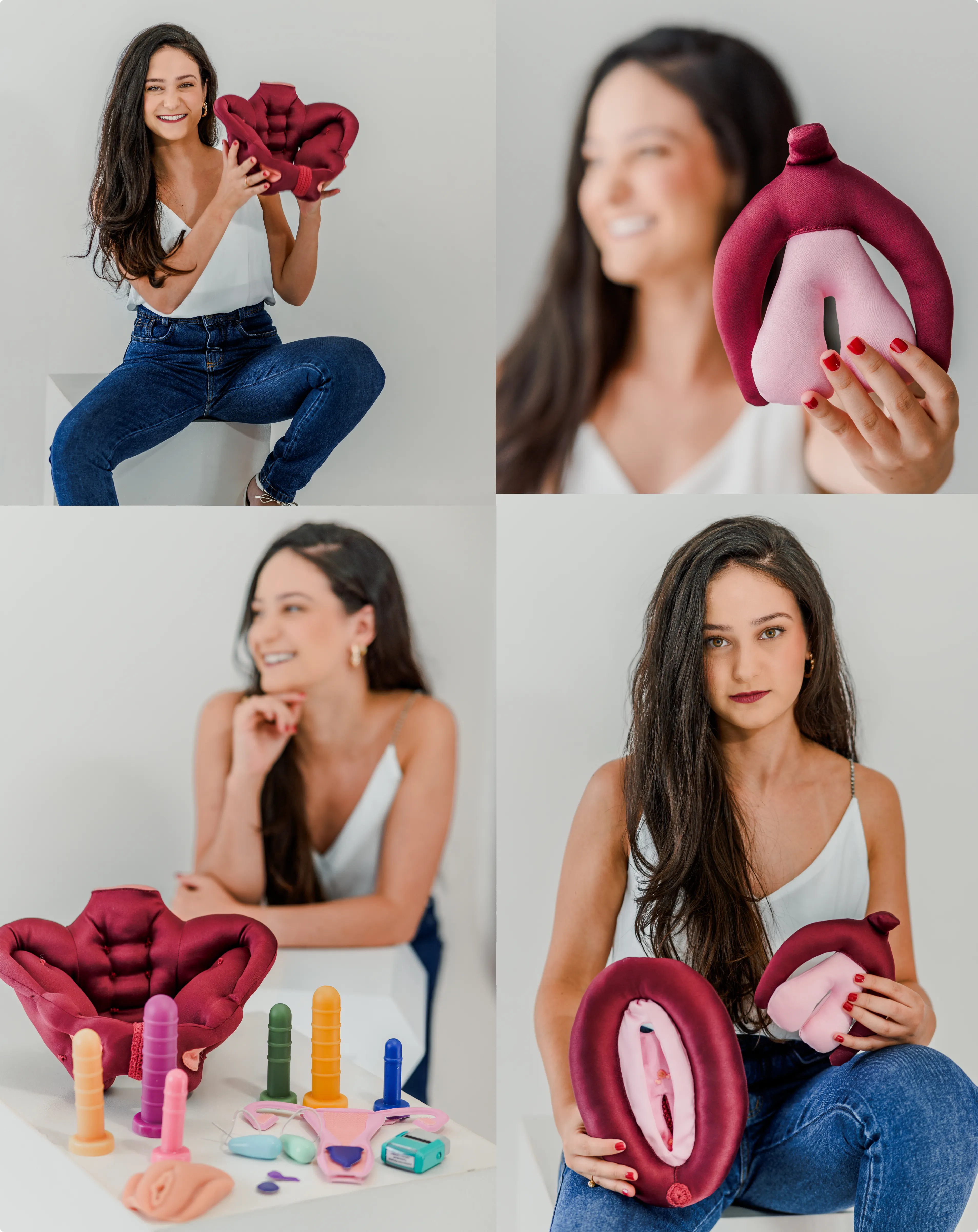 Andressa com modelos anatômicos